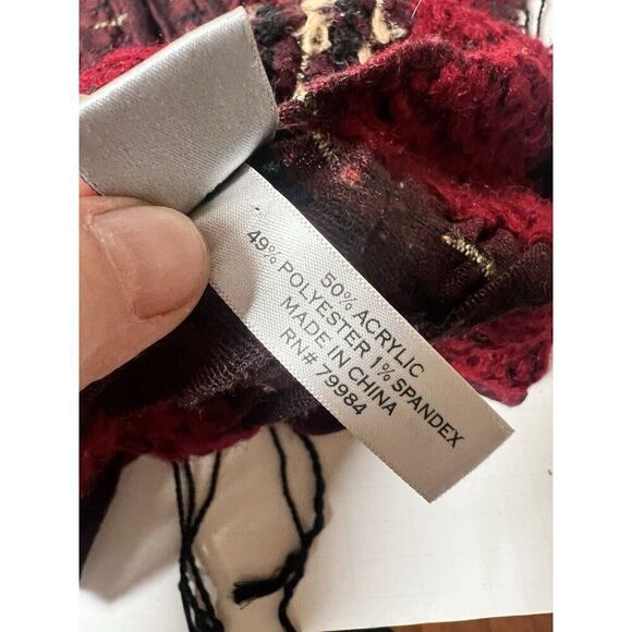 Chico's Whimsygoth Witchy Gothic Dark Floral Tapestry Scarf - Picture 7 of 7